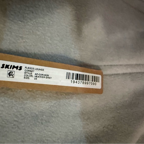 NWT-Skims Fleece Lounge Corset - Heather Grey - Picture 4 of 6